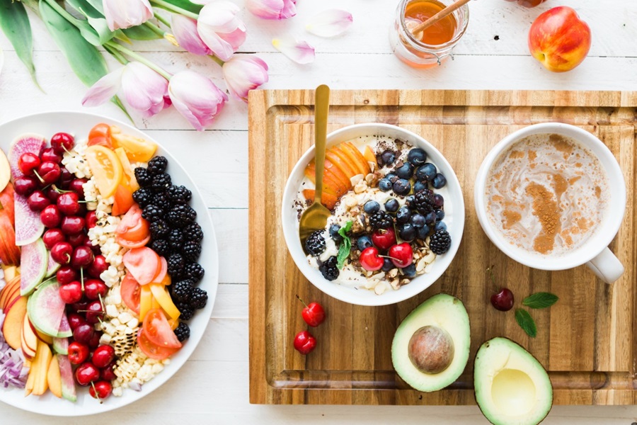 food on a table