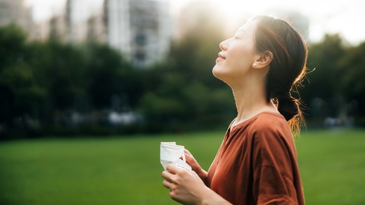 woman with cup